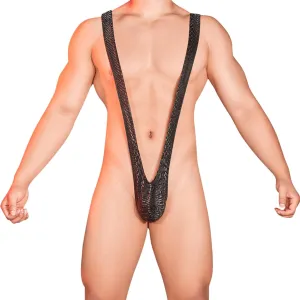 Mens T Shaped Pants Leather Double Open Cut Underwear Solid Bodysuit Beef Belly