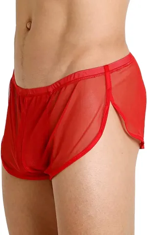 Mens Underwear Boxer Briefs Men's Underwear Boxer Briefs Moisture-Wicking Side Slit Low Rise Breathable Underpants