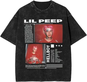 Mens Vintage Oversized Funny Drop Shoulder T-Shirt Loose Tees Tops