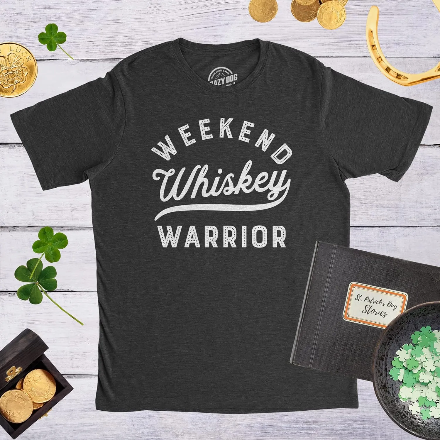 Mens Weekend Warrior Whiskey T Shirt Funny Drinking Tee for Guys