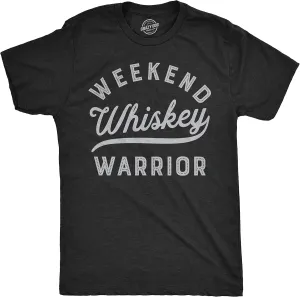 Mens Weekend Warrior Whiskey T Shirt Funny Drinking Tee for Guys