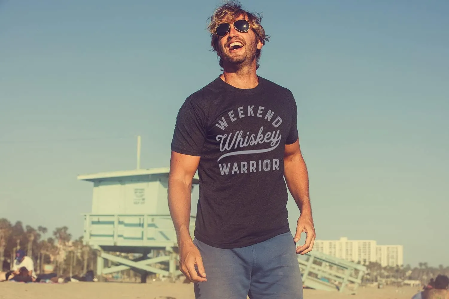 Mens Weekend Warrior Whiskey T Shirt Funny Drinking Tee for Guys