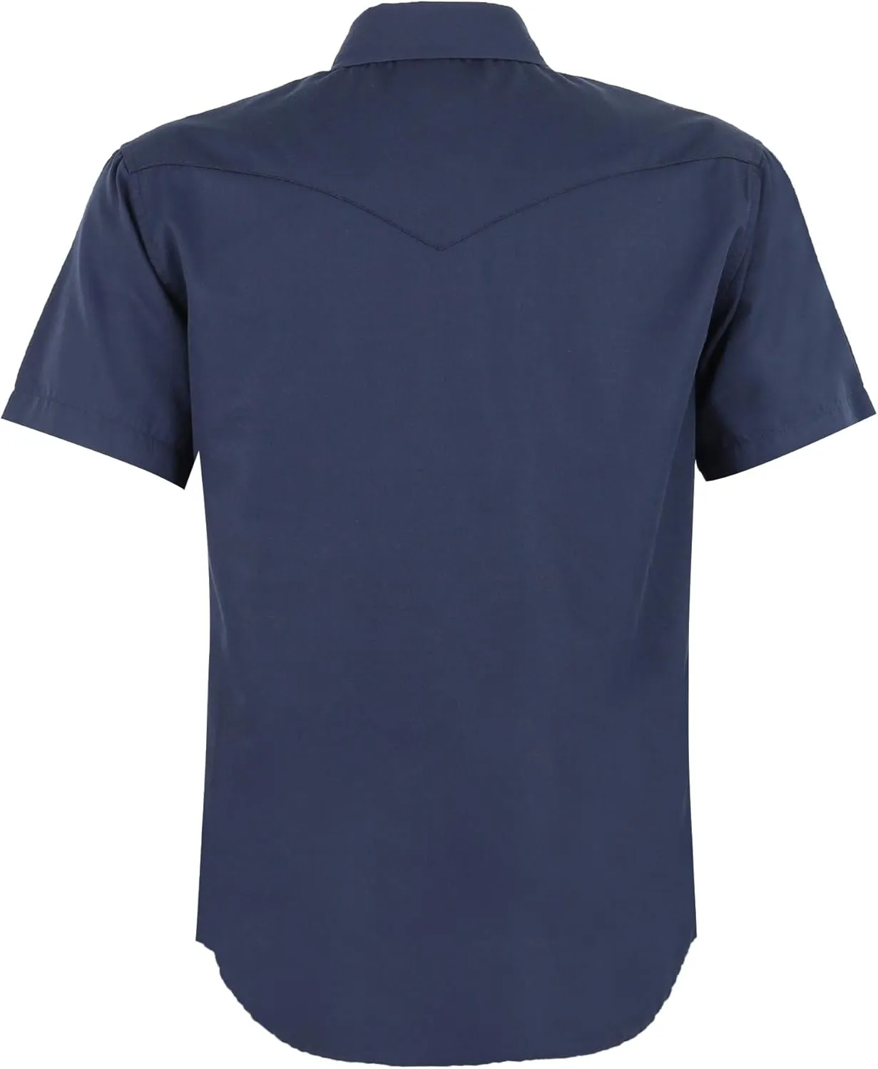 Mens Western Cowboy Pearl Snap Short Sleeve Casual Two Pockets Work Solid Derss Button Up Wrinkle Free Shirts