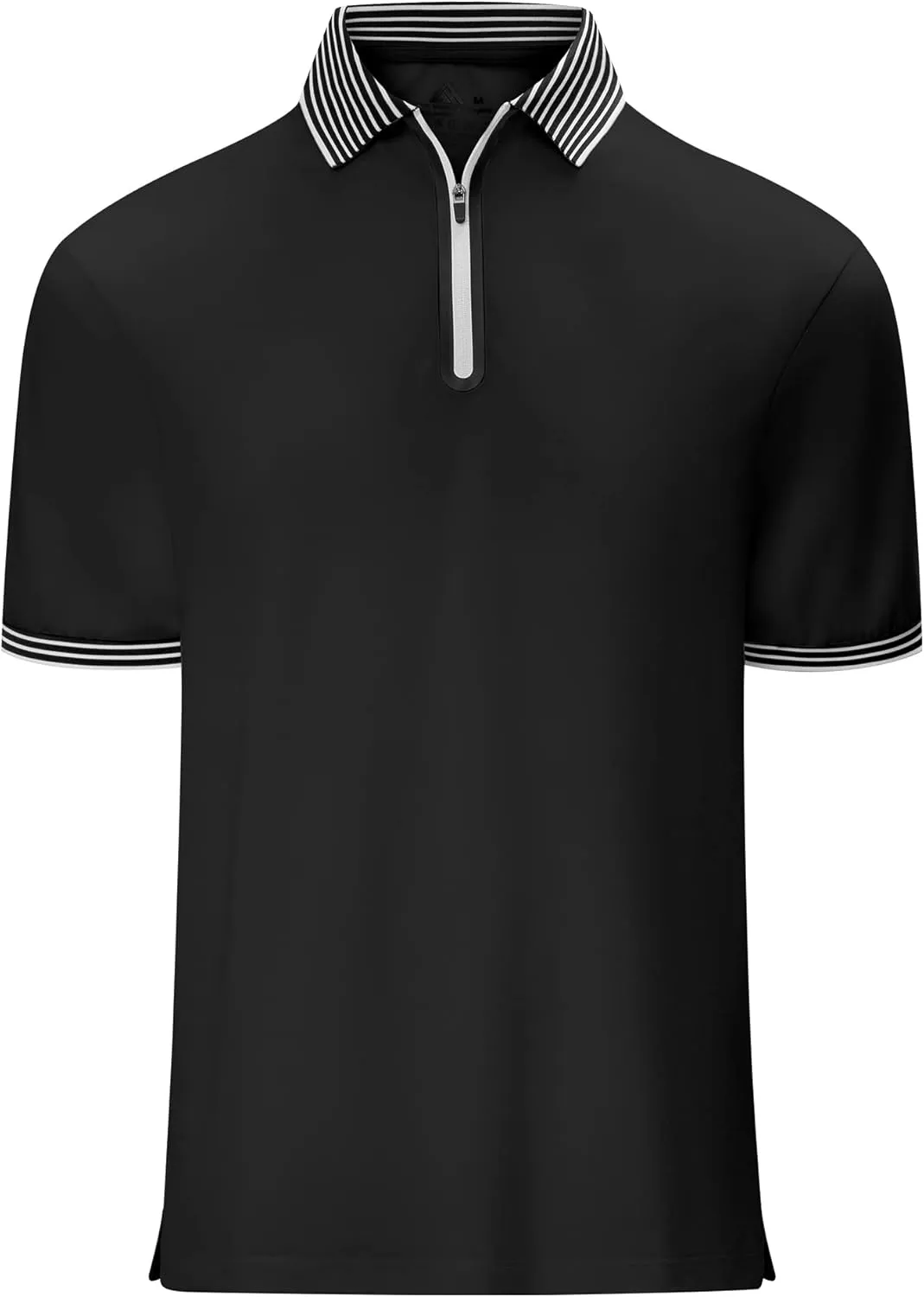 Men's Zipper Polo Shirt Short Sleeve Moisture Wicking Casual Golf Polo Shirt Quarter Zip Tops