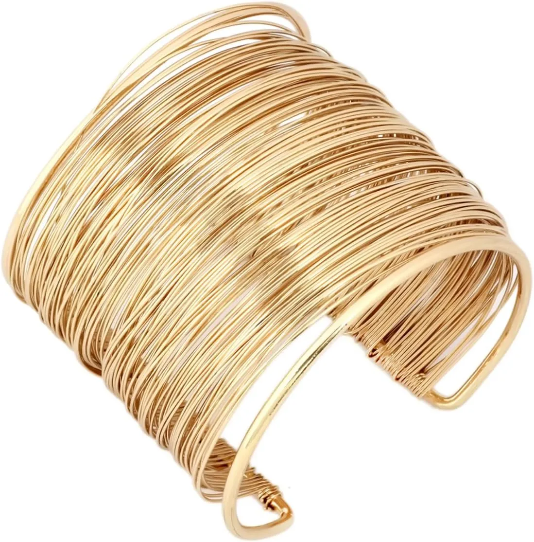 Metal Wire Coil Open Cuff Bracelet for Women Lightweight Bangle Chic and Design for Night Out Giving