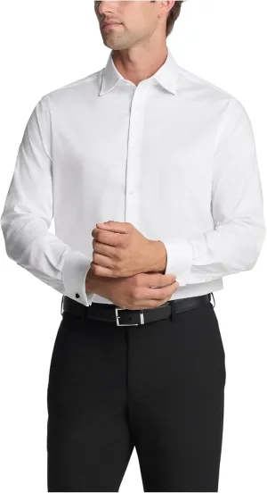 Michael Kors Men's Dress Shirt Comfort Stretch French Cuff Regular Fit