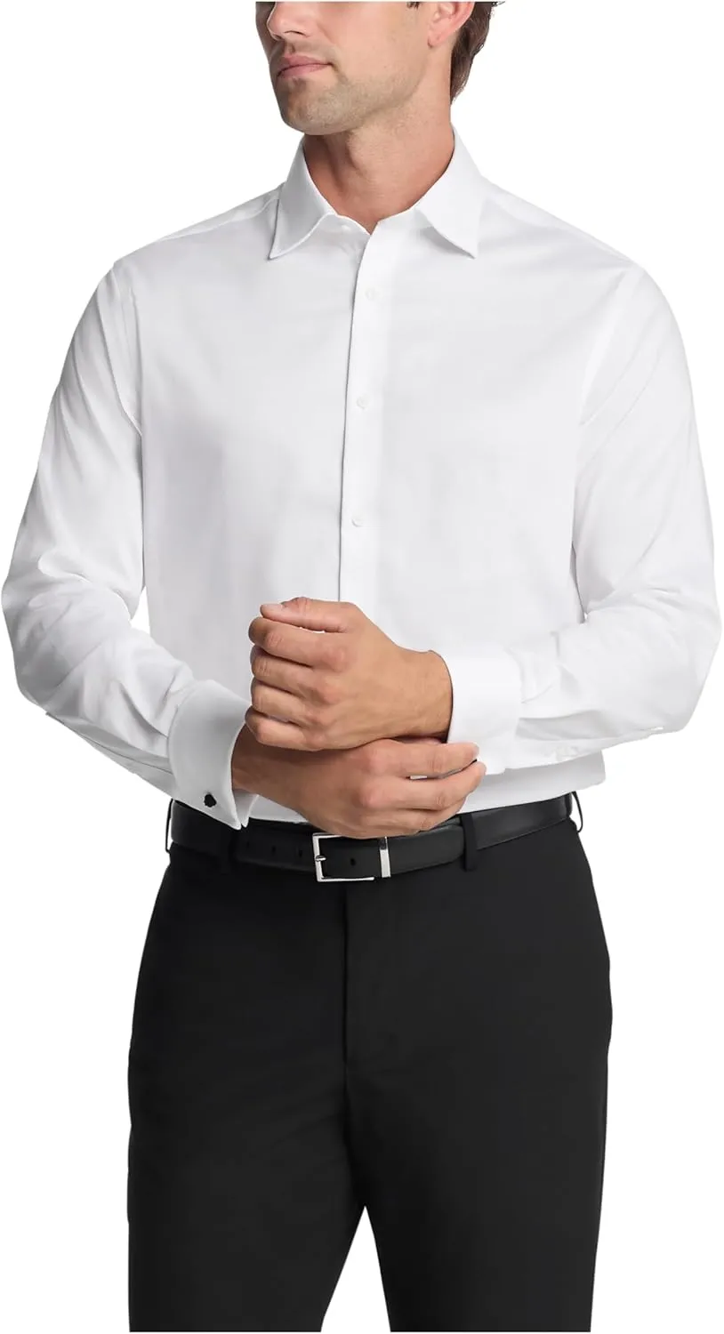 Michael Kors Men's Dress Shirt Comfort Stretch French Cuff Regular Fit