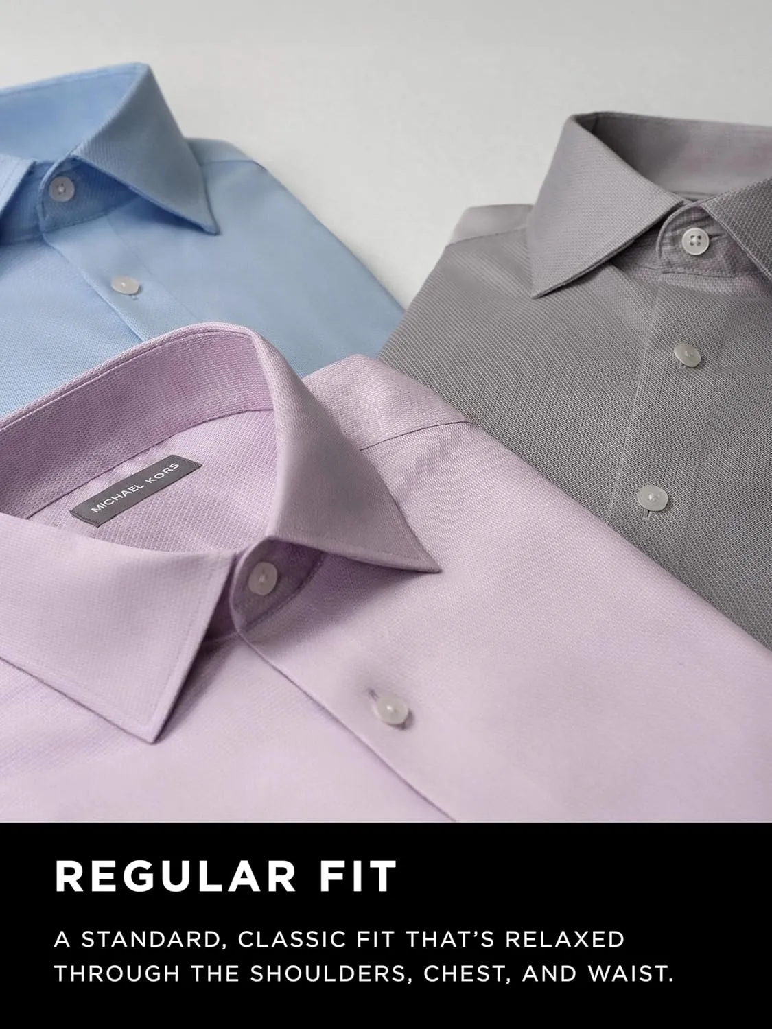 Michael Kors Men's Dress Shirt Comfort Stretch French Cuff Regular Fit