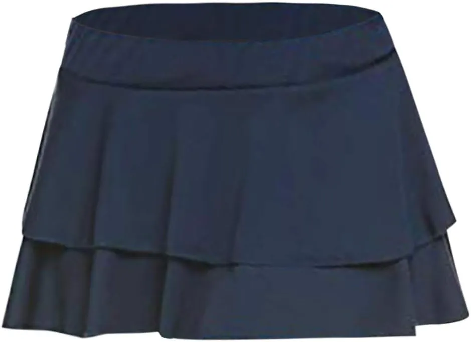 Mini Tennis Skirts for Women Low-Waisted Sexy Double Layered Ruffle Sports Fitness Running Short Skirts
