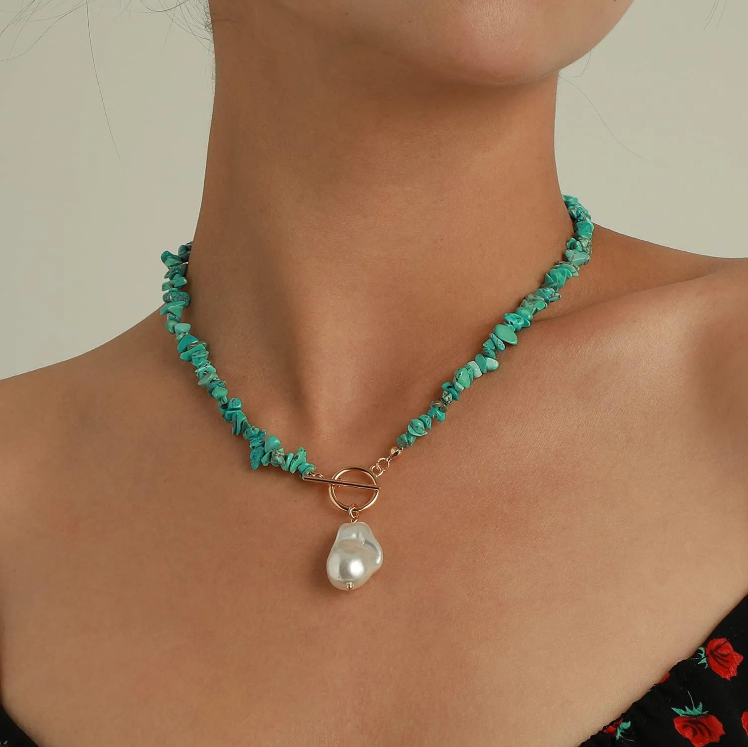 Necklaces for Women Natural Stone Vintage Bohemian Irregular Necklace Pendant Jewelry for Women