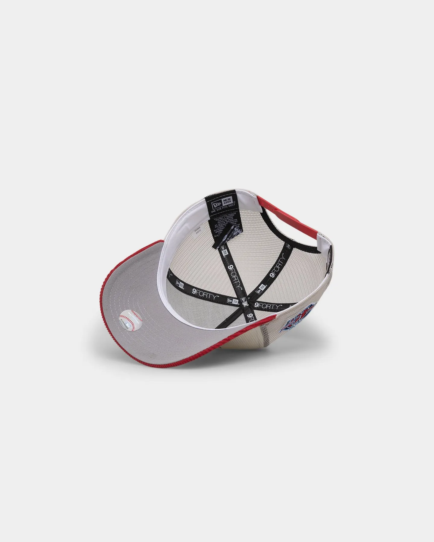New Era Anaheim Angels '2-Tone Corduroy' 9FORTY A-Frame Trucker Snapback Chrome/Red