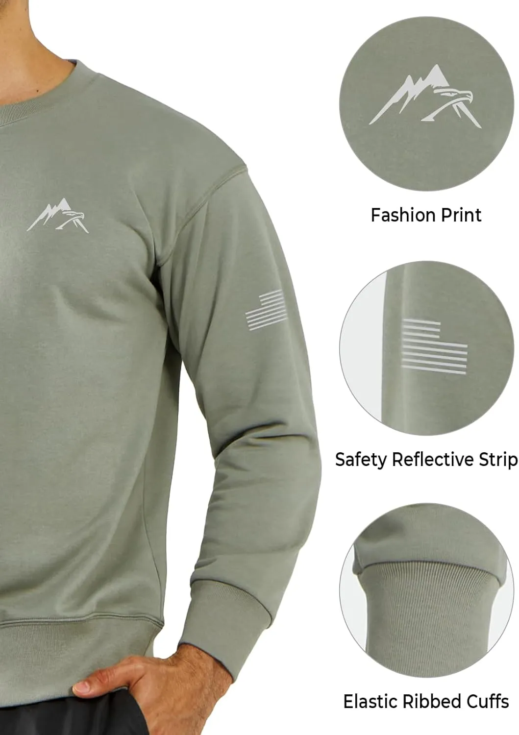 NORTHYARD Men's Crewneck Sweatshirt Long Sleeve Cotton Pullover Moisture Wicking Comfortable Casual Sweatshirts for Men