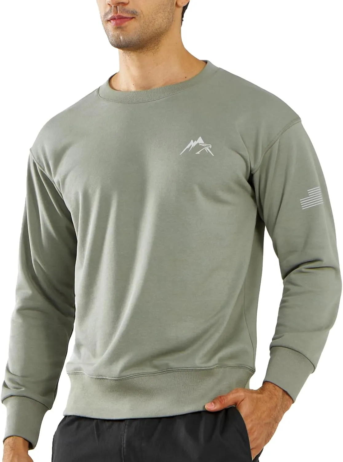 NORTHYARD Men's Crewneck Sweatshirt Long Sleeve Cotton Pullover Moisture Wicking Comfortable Casual Sweatshirts for Men
