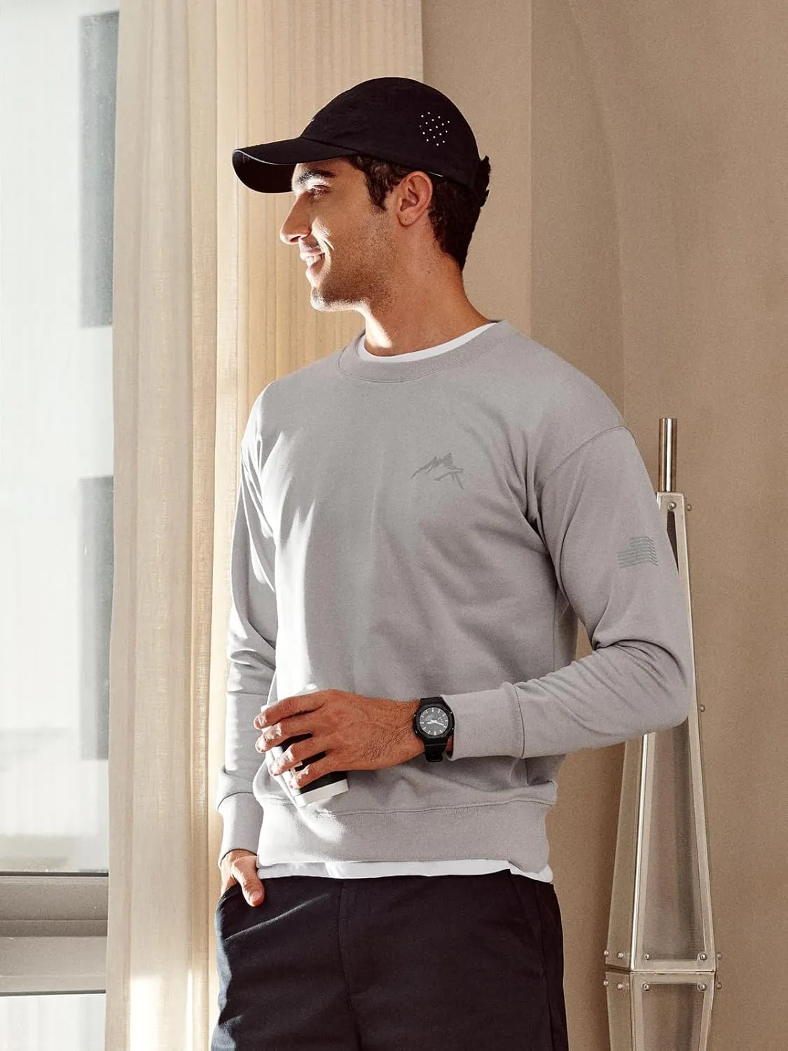 NORTHYARD Men's Crewneck Sweatshirt Long Sleeve Cotton Pullover Moisture Wicking Comfortable Casual Sweatshirts for Men