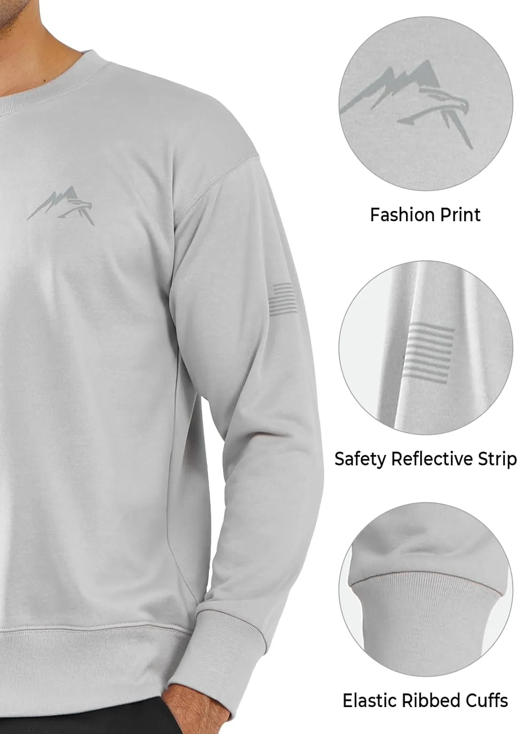 NORTHYARD Men's Crewneck Sweatshirt Long Sleeve Cotton Pullover Moisture Wicking Comfortable Casual Sweatshirts for Men