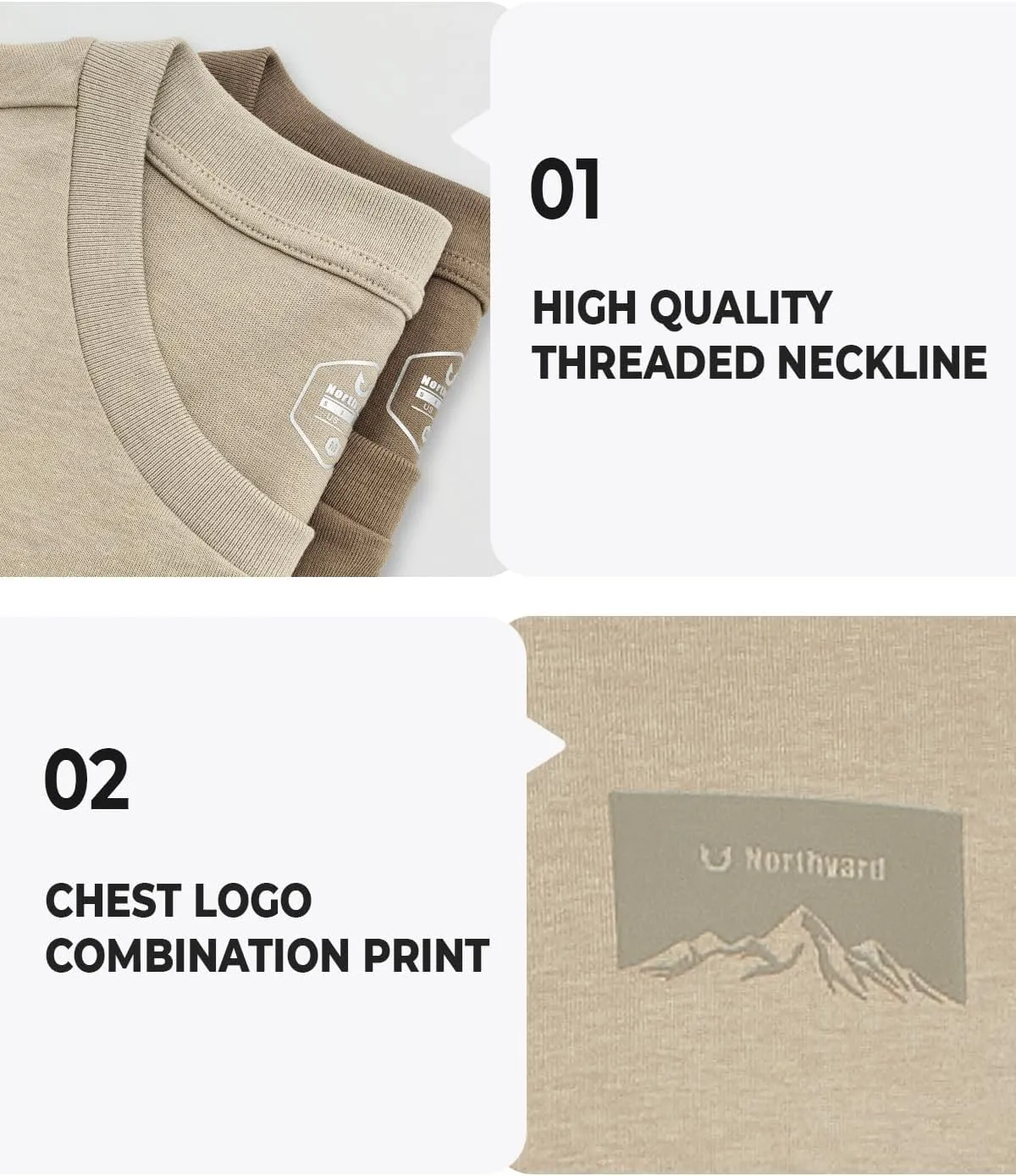 NORTHYARD Men's Heavyweight Cotton T-Shirts Crewneck Short Sleeve Fashion Casual Shirts for Men