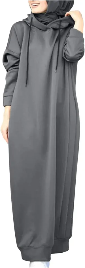 NREALY Long Sleeve Muslim Robe Womens Full Body Tops Oversized Sweatshirt Trendy Hoodies for Teen Girls