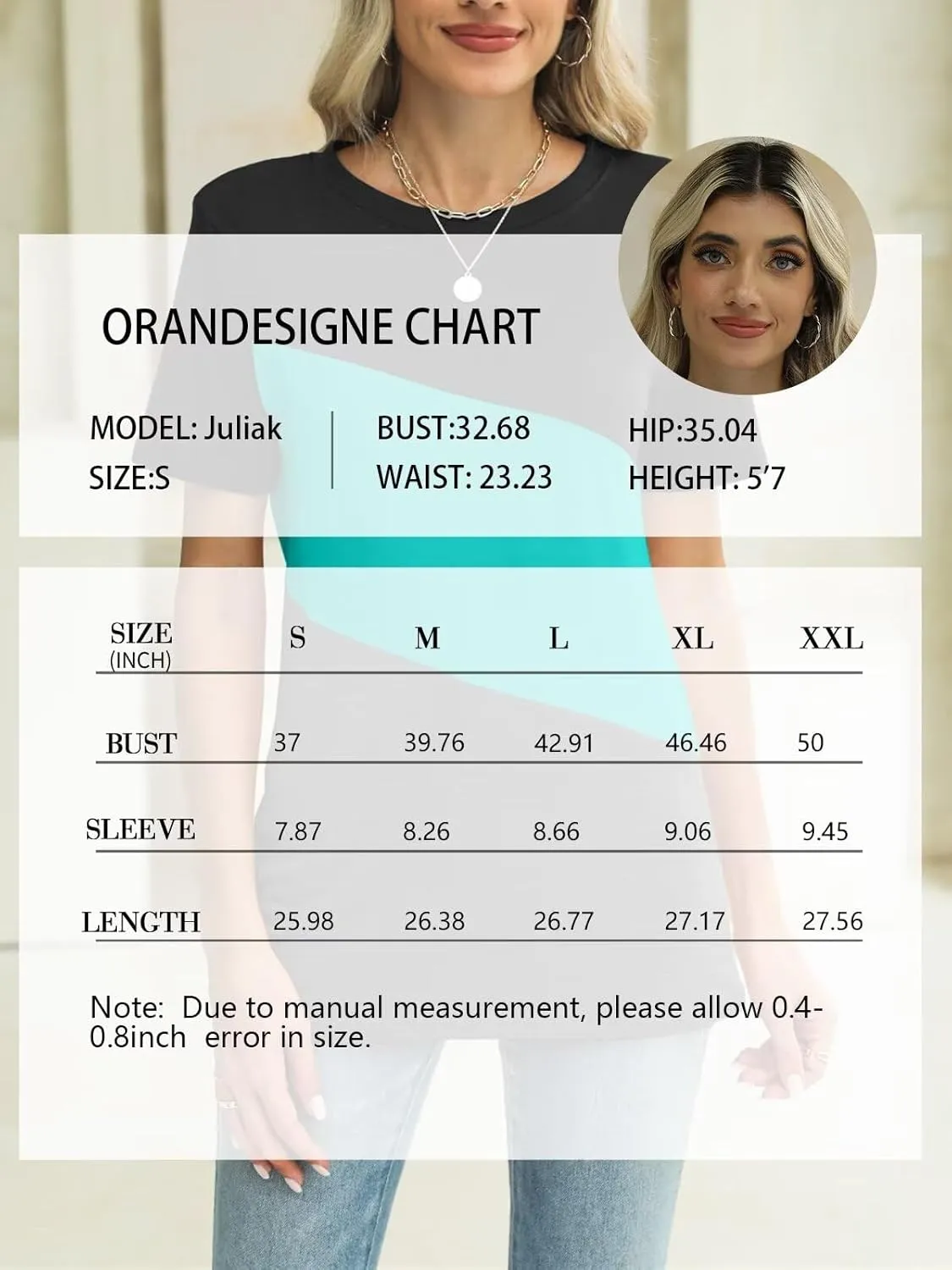ORANDESIGNE Women's Color Block Short Sleeve T Shirts Casual Crew Neck Tops Basic Summer Loose Fit Tees