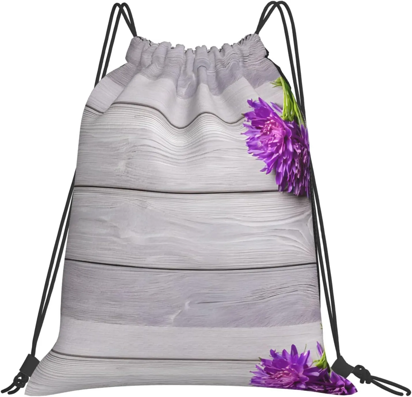 (Orchid) Drawstring Backpack Drawstring Gym Bag Foldable Water Drawstring Bags Draw String Back Bag For Shopping Sport Yoga Travel, Swimming, Beach