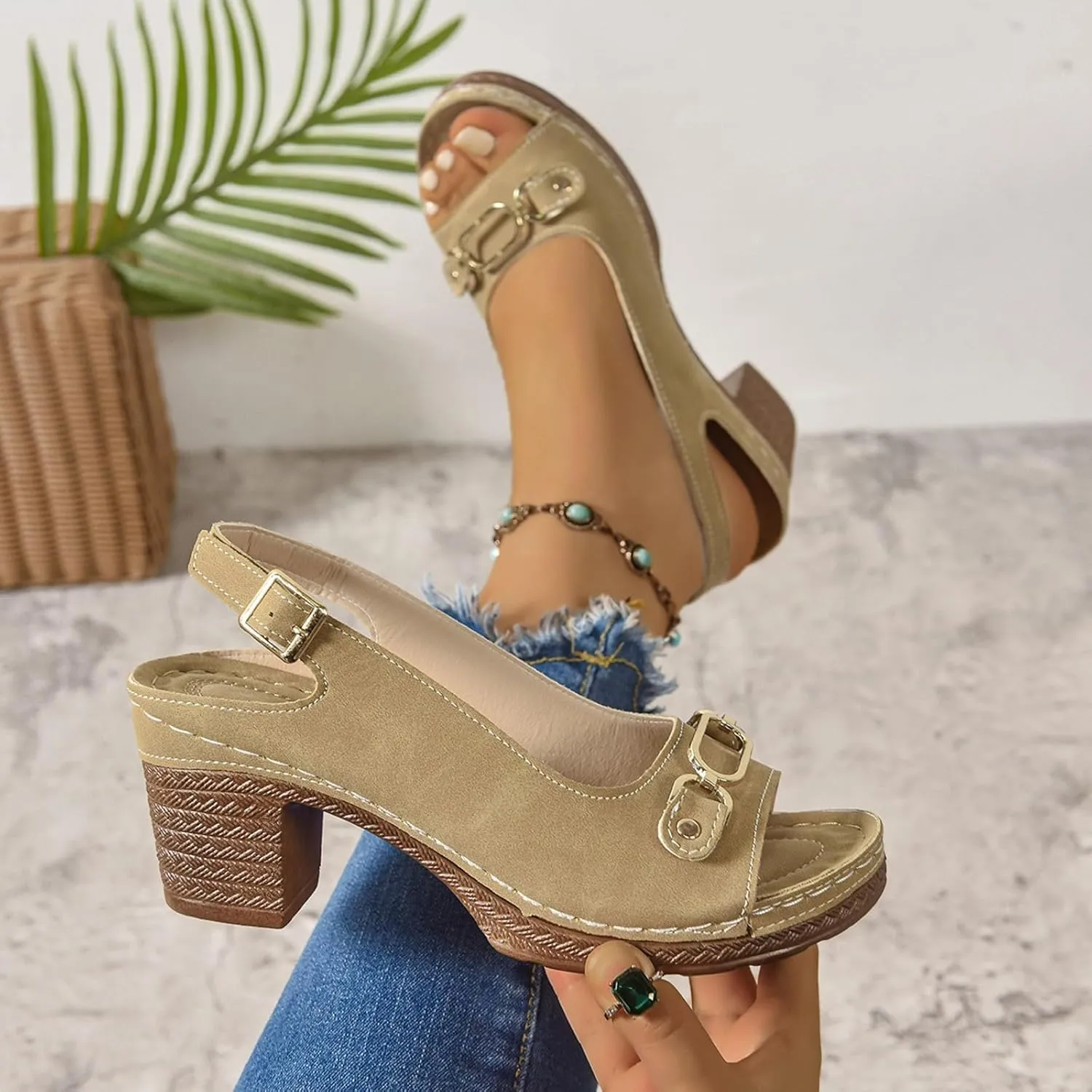 Orthopedic Platform Wedge Sandals for Women Walking Slippers Arch Support Summer Dressy Open Toe Ankle Strap Sandal Sandals Beach Boho Shoes Comfortable Outdoor Shoes
