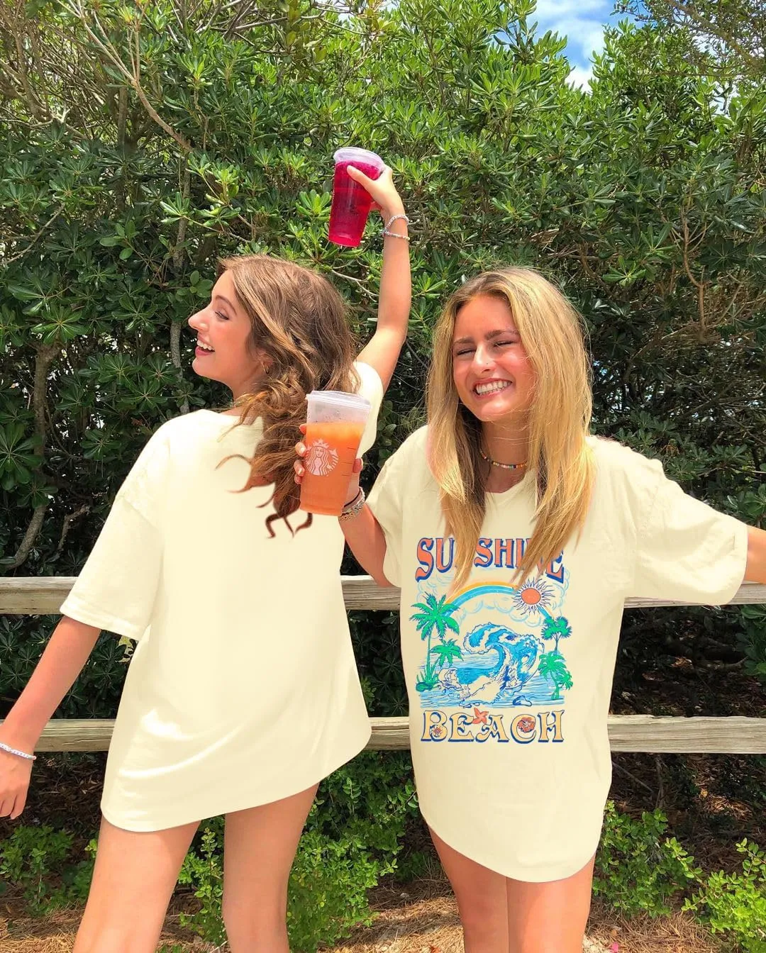 Oversized Hawaiian Shirts Women Sunshine Beach Tshirt Hawaii Tropical Tops Beach Graphic Shirt Summer Vacation Tee Top
