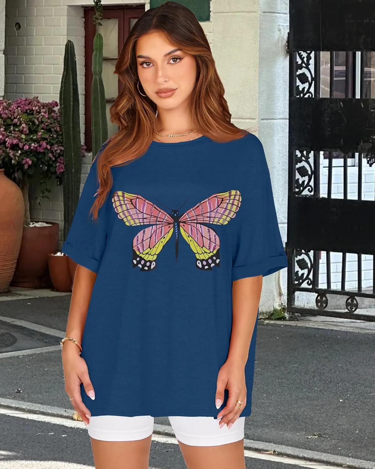 Oversized Tshirts for Women Summer Short Sleeve Casual Basic Tee Tops Loose Fit Shirts