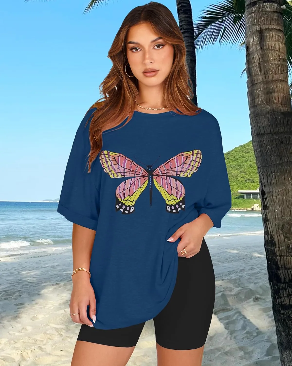 Oversized Tshirts for Women Summer Short Sleeve Casual Basic Tee Tops Loose Fit Shirts