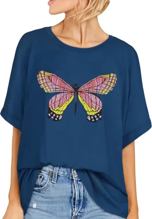 Oversized Tshirts for Women Summer Short Sleeve Casual Basic Tee Tops Loose Fit Shirts