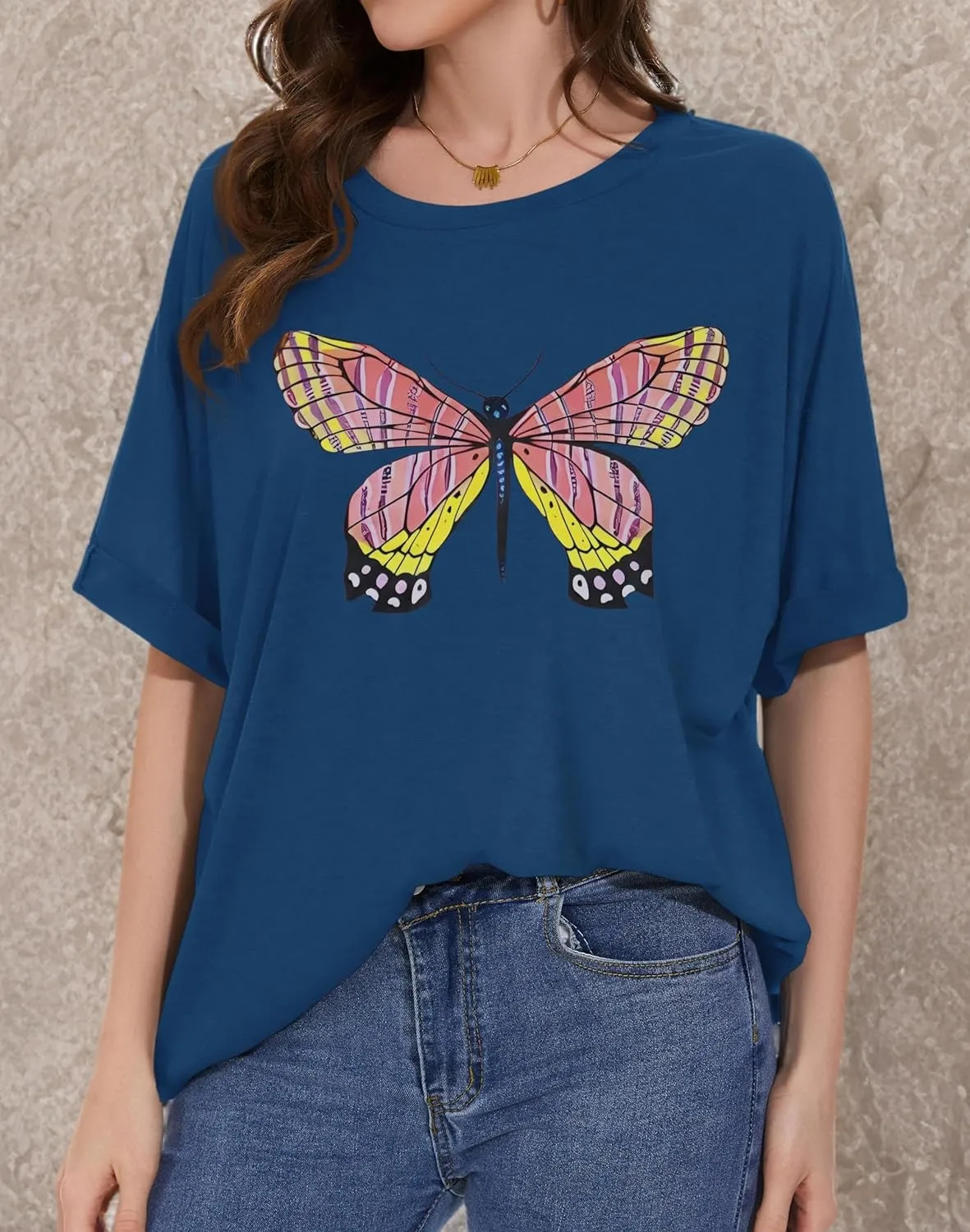Oversized Tshirts for Women Summer Short Sleeve Casual Basic Tee Tops Loose Fit Shirts