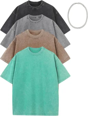 Oversized Washed T Shirt for Men Gym Shirts Baggy Streetwear Vintage Drop Shoulder Grunge Tees
