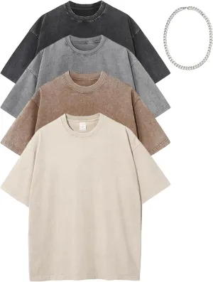 Oversized Washed T Shirt for Men Gym Shirts Baggy Streetwear Vintage Drop Shoulder Grunge Tees