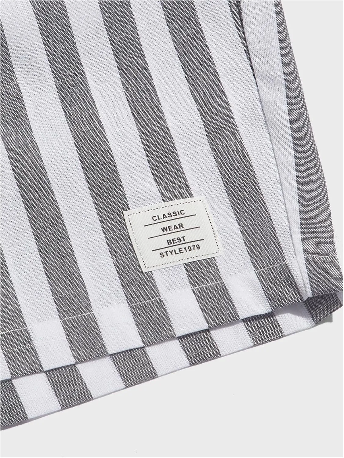 OYOANGLE Men's Striped Drawstring Shorts Elastic Waist Summer Shorts with Pocket