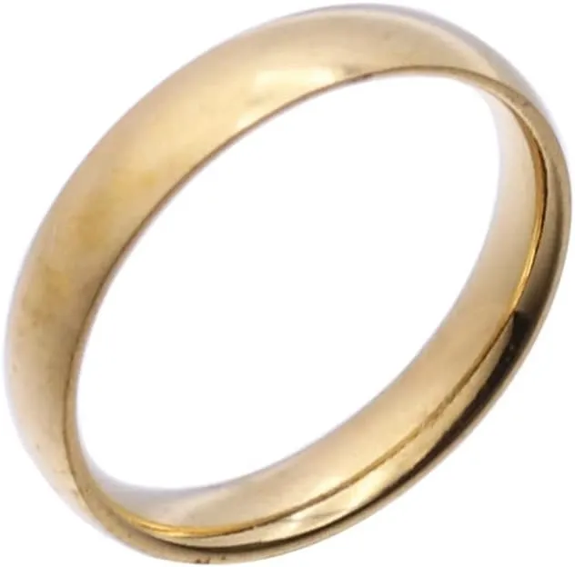 PartyKindom Simple Fashion Smooth Single Forefinger Ring for Women Men Inner Diameter Gold Color Easy to Match
