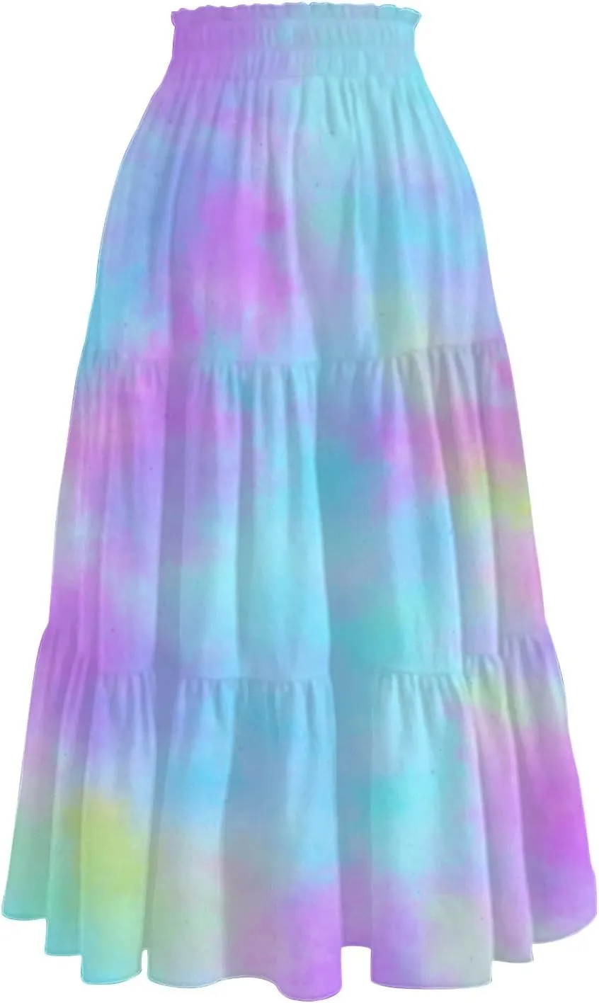 Partys Tapered Hems Skirts Ladies Pop Summer Cozy Loose Women Floral Elastic Waist