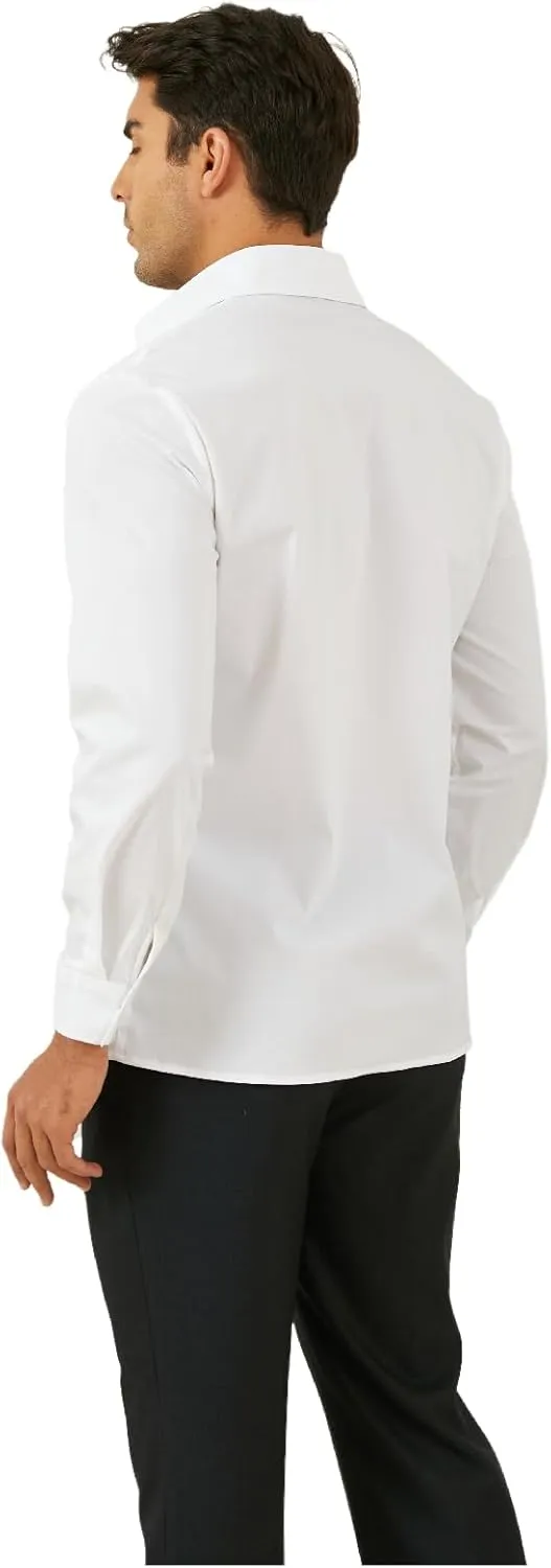 Percle Men's Wrinkle Free Dress Shirts Slim Fit Wedding Formal Button Down Shirt Casual Business Shirts