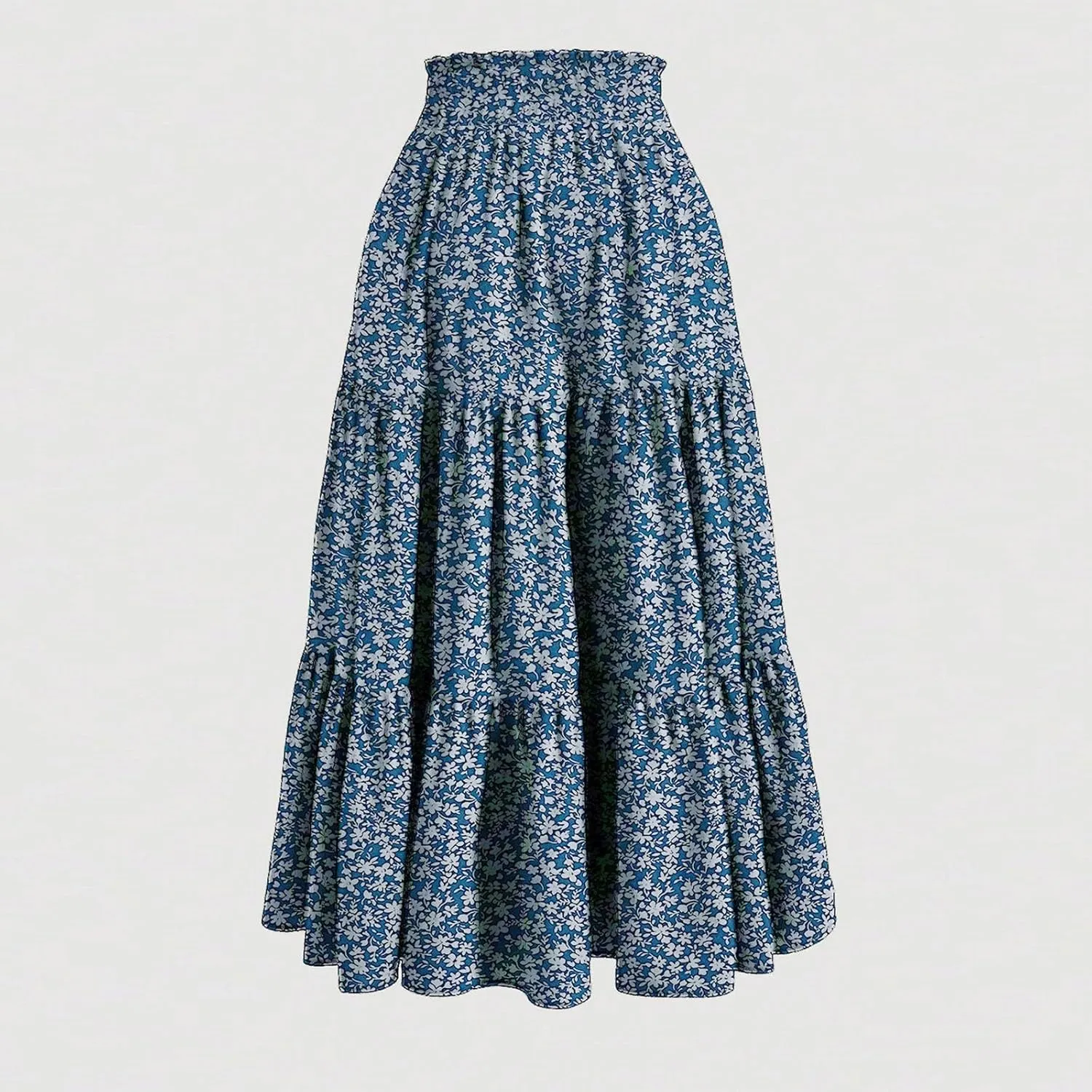 Petite Midi Skirt Maxi Spring Flowy Boho Comfy Tiered Western Pleated Midi Skirts for Women