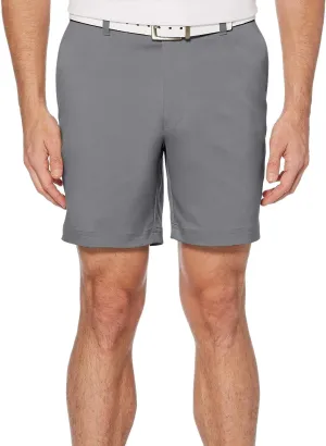 PGA TOUR Men's 7 Flat Front Performance Golf Shorts with Stretch Active Waistband, Moisture-Wicking, Sun Protection, Quiet Shade 2.0, 38