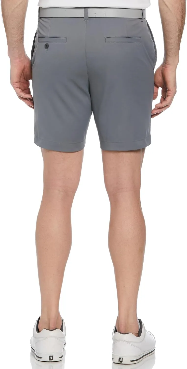 PGA TOUR Men's 7 Flat Front Performance Golf Shorts with Stretch Active Waistband, Moisture-Wicking, Sun Protection
