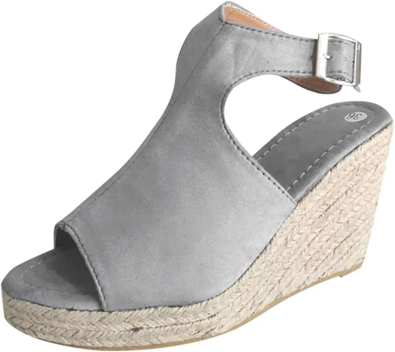 Platform Wedges Sandals for Women Summer Dressy, Buckle Ankle Strap Open Toe Sandals for Women Slip on Beach Dress Shoes