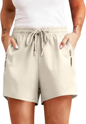 Plus Size Running Shorts for Women Summer Quick Drying Sportswear Athletic Casual Solid Elastic Waist Pants