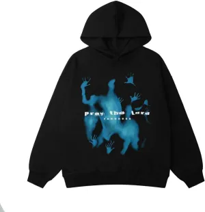 Pray the Lord Hoodies for Women Abstraction Shadow Long Sleeve Oversized Sweatshirt Casual Pullover Tops Streetwear