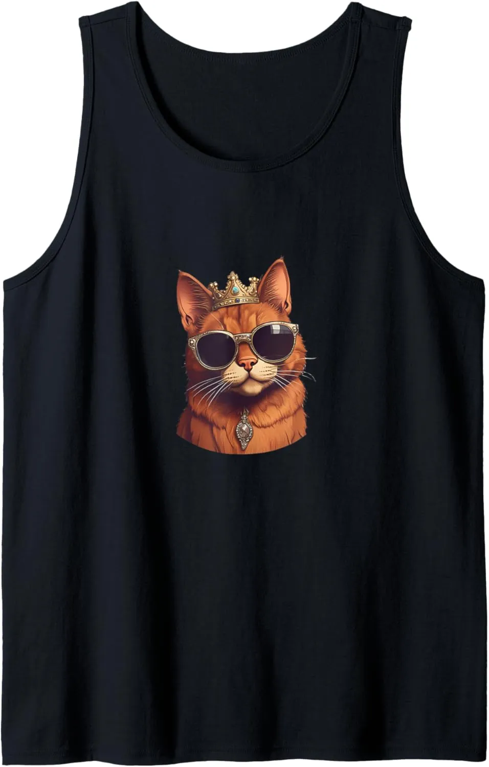 Princess Cat Sunglasses - Cat Royalty Tiara Tank Top
