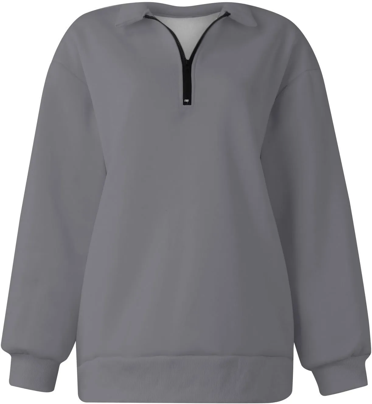 Quarter Zip Pullover for Women Fall Long Sleeve Sweaters Half Zip Blouses Drop Shoulder Y2k Clothes Casual Sweatshirt