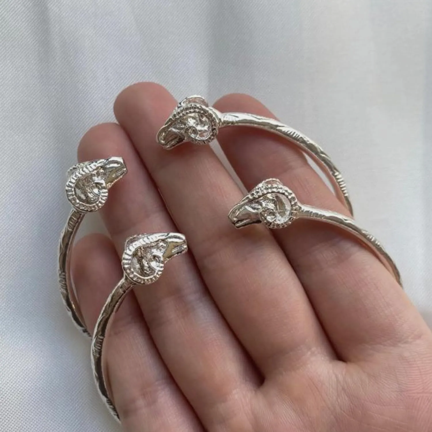 Ram Solid .925 Sterling Silver West Indian Bangle, Ram Head Bracelet, Aries Bangle Bracelet, Cuff Bracelet, Egyptian Bracelet Jewelry, 1 piece