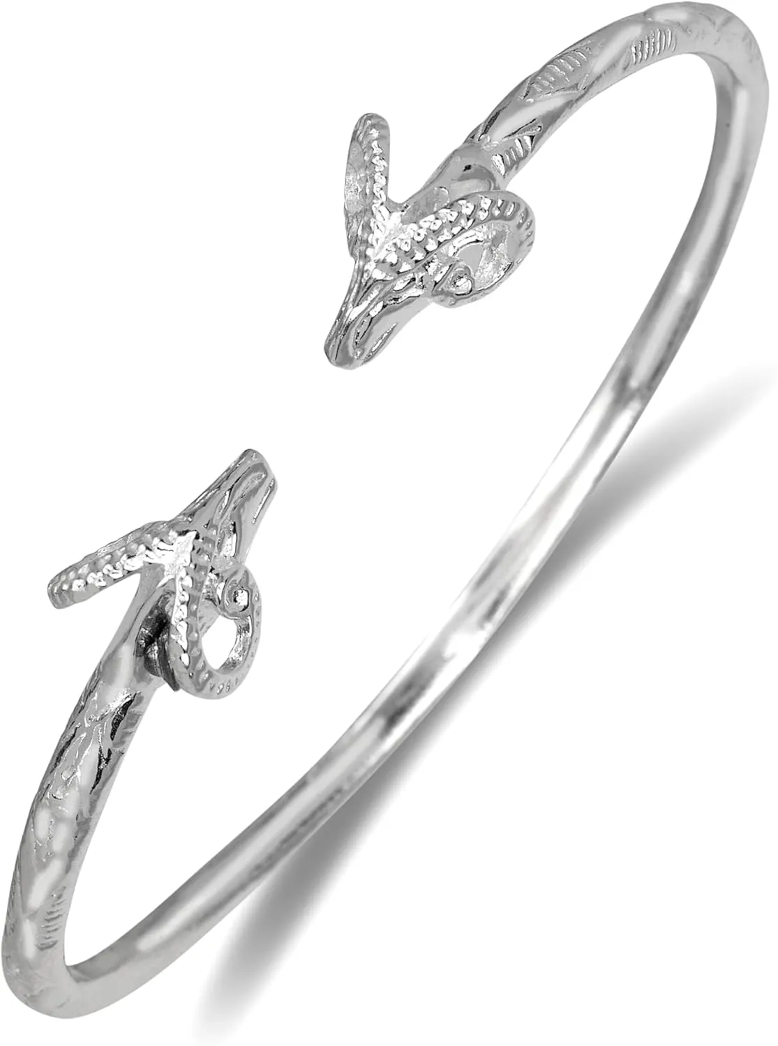 Ram Solid .925 Sterling Silver West Indian Bangle, Ram Head Bracelet, Aries Bangle Bracelet, Cuff Bracelet, Egyptian Bracelet Jewelry, 1 piece