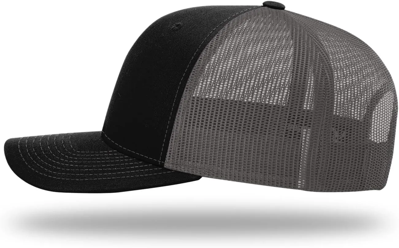 Richardson 112 Trucker Hat - Premium Blank Baseball Cap, Adjustable Snapback Hat - Structured Six Panel Richardson Blank Hats
