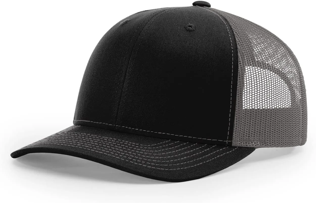 Richardson 112 Trucker Hat - Premium Blank Baseball Cap, Adjustable Snapback Hat - Structured Six Panel Richardson Blank Hats