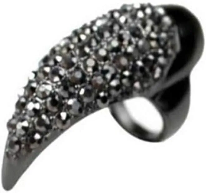 Rings for Women, Punk Claw Ring Gothic Jewelry False Nail Finger Ring Knuckle Bend Fingertip Black