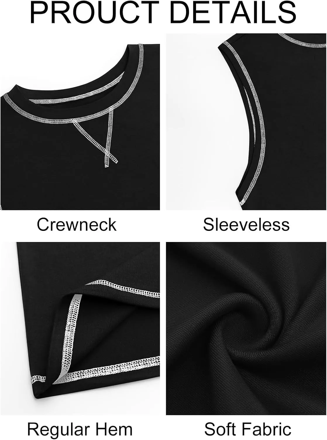 Runcati Mens Workout Tank Tops Sleeveless Casual Crewneck Beach T Shirt Muscle Athletic Gym Running Tee