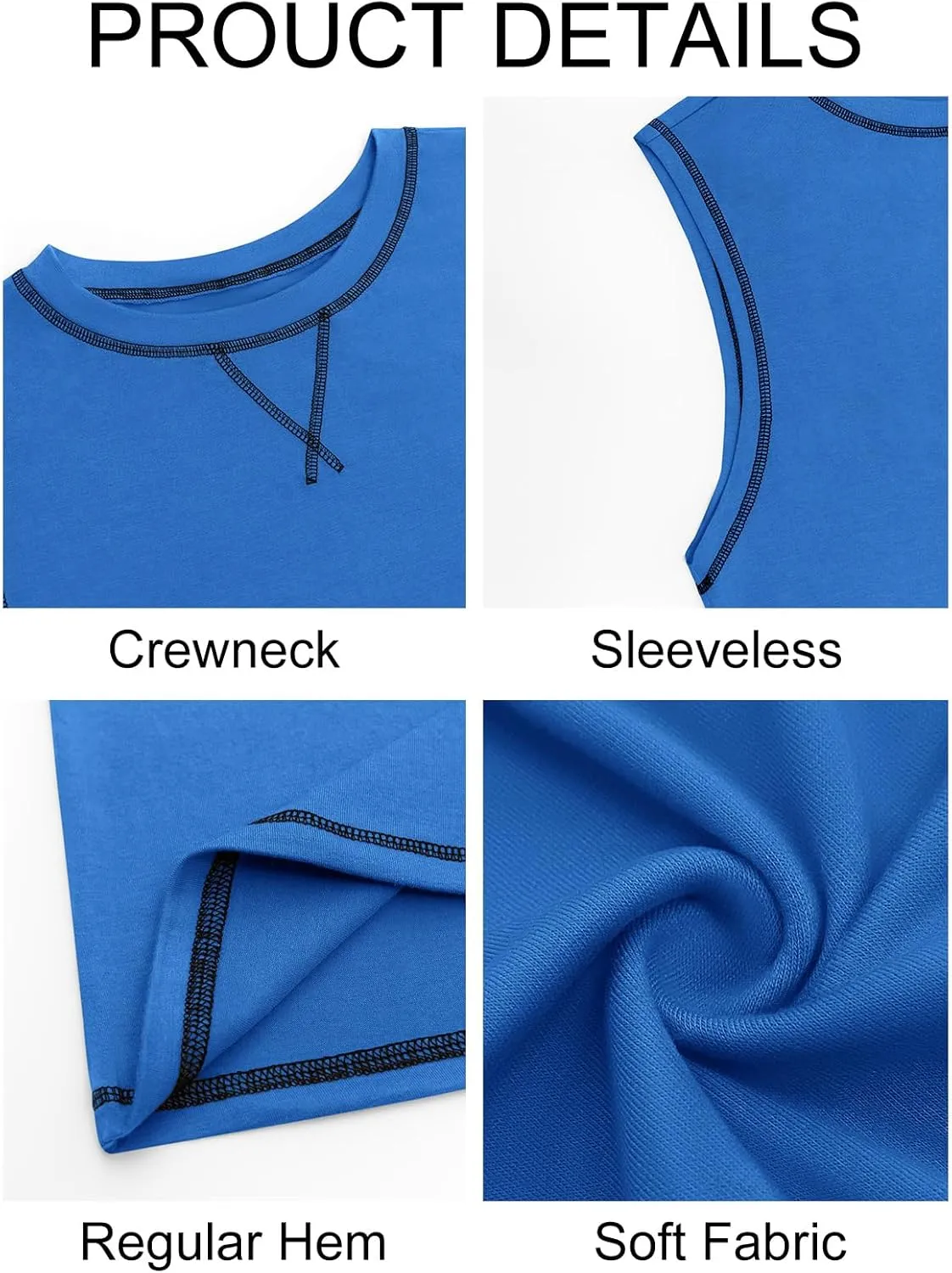 Runcati Mens Workout Tank Tops Sleeveless Casual Crewneck Beach T Shirt Muscle Athletic Gym Running Tee